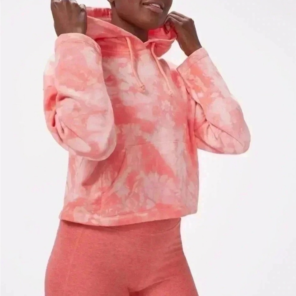 Outdoor Voices Tie-Dye Hoodie Coral Pink Size M